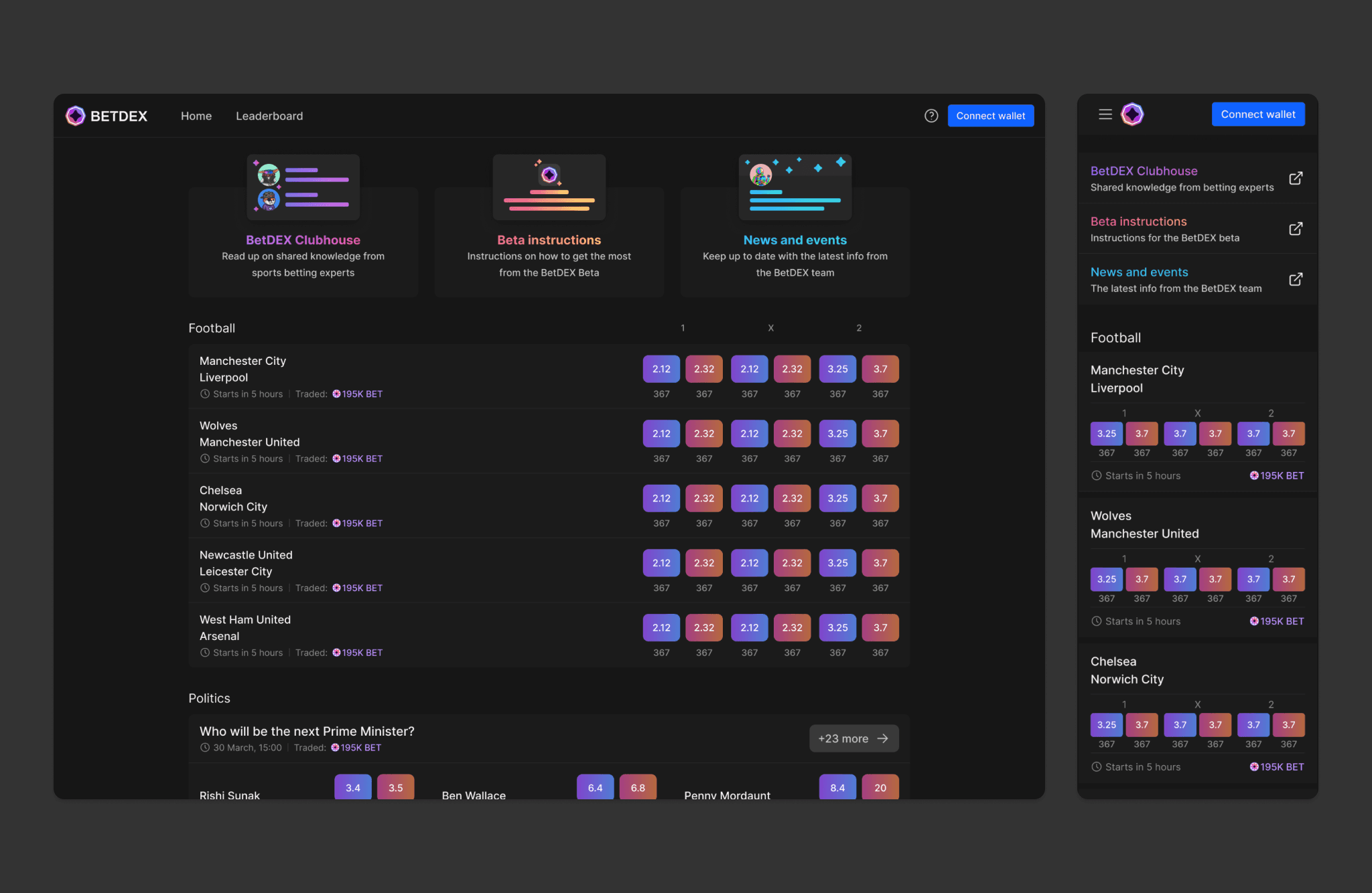 BetDEX Solana sports betting platform