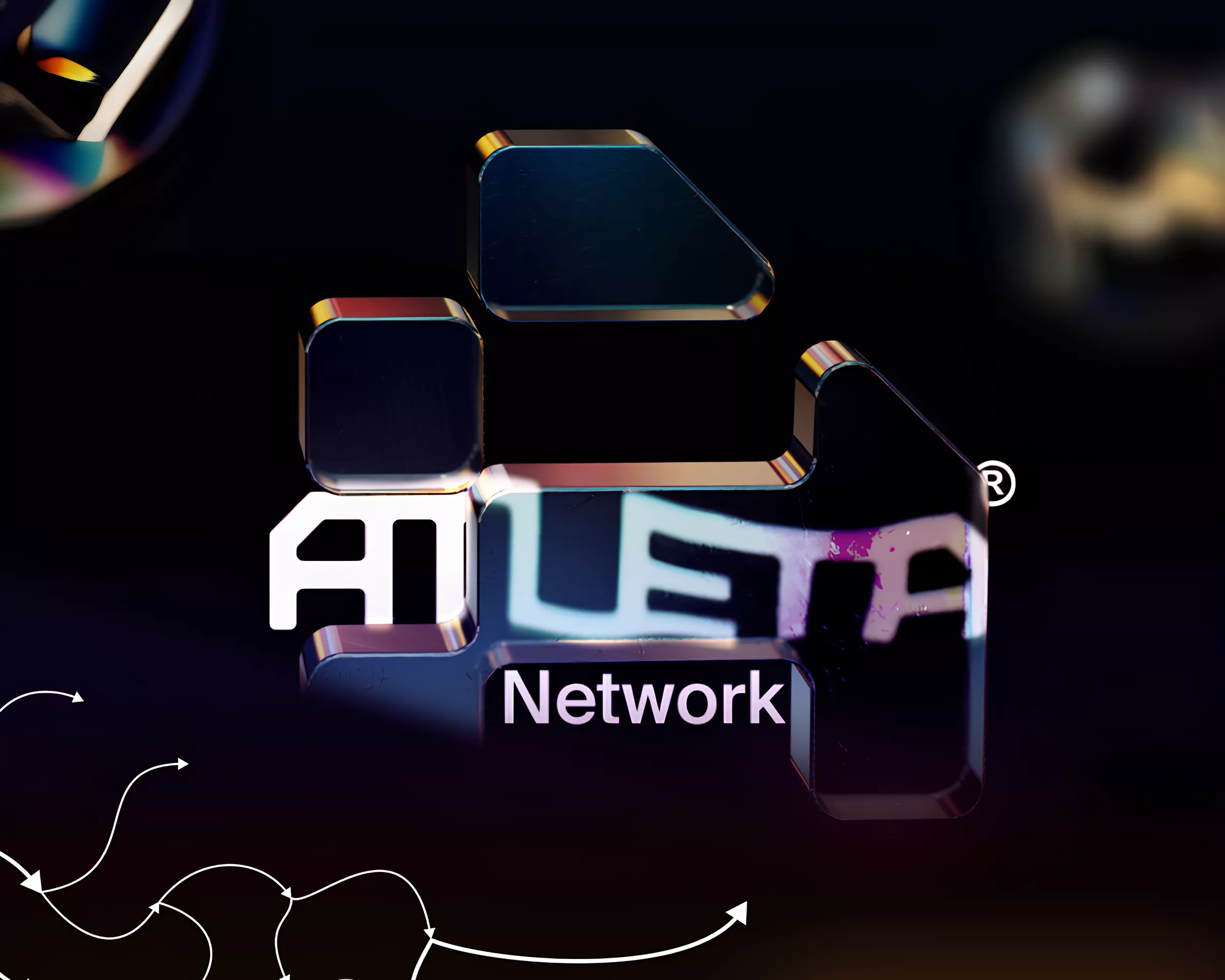 Visualization of Atleta Network blockchain capturing live sports data from athletes with interconnected blockchain nodes and digital data streams
