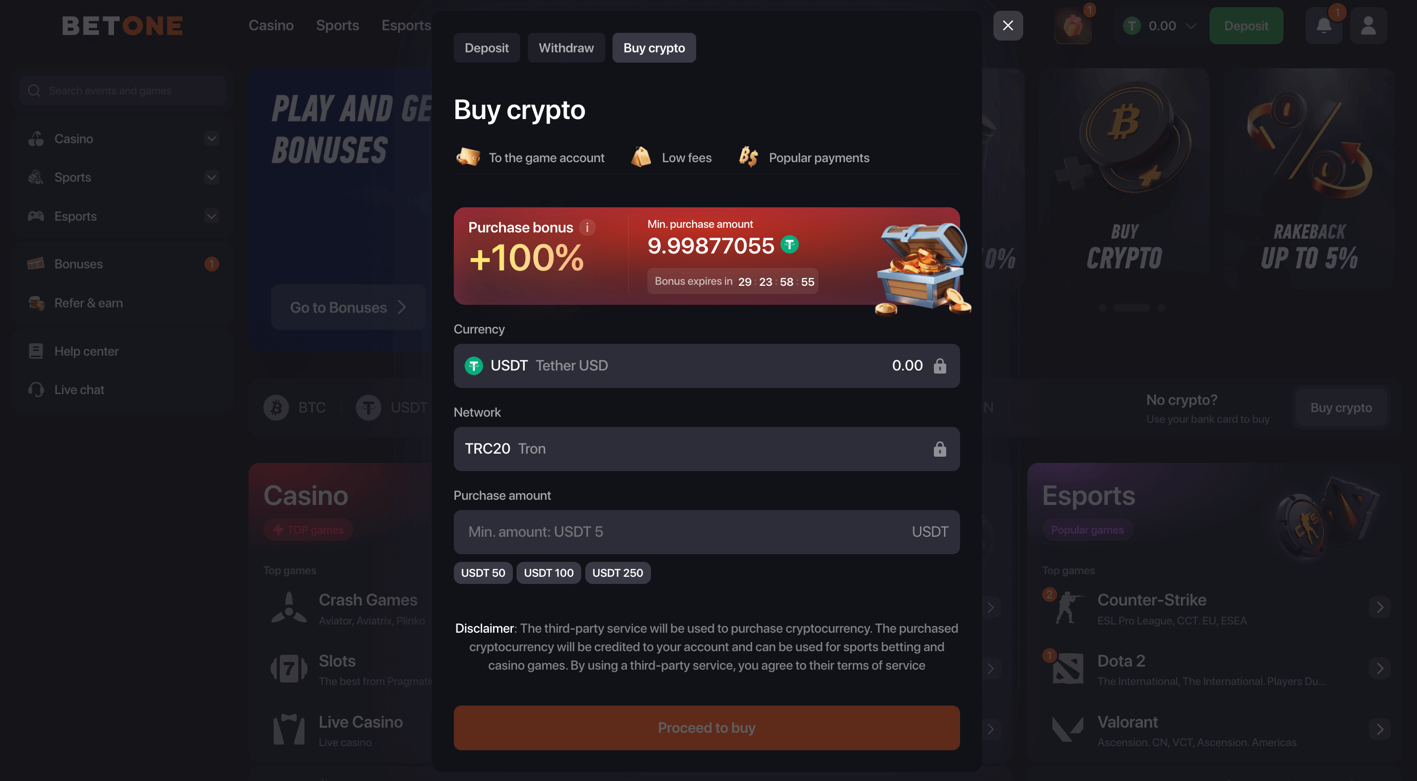 crypto wallet betting limit settings